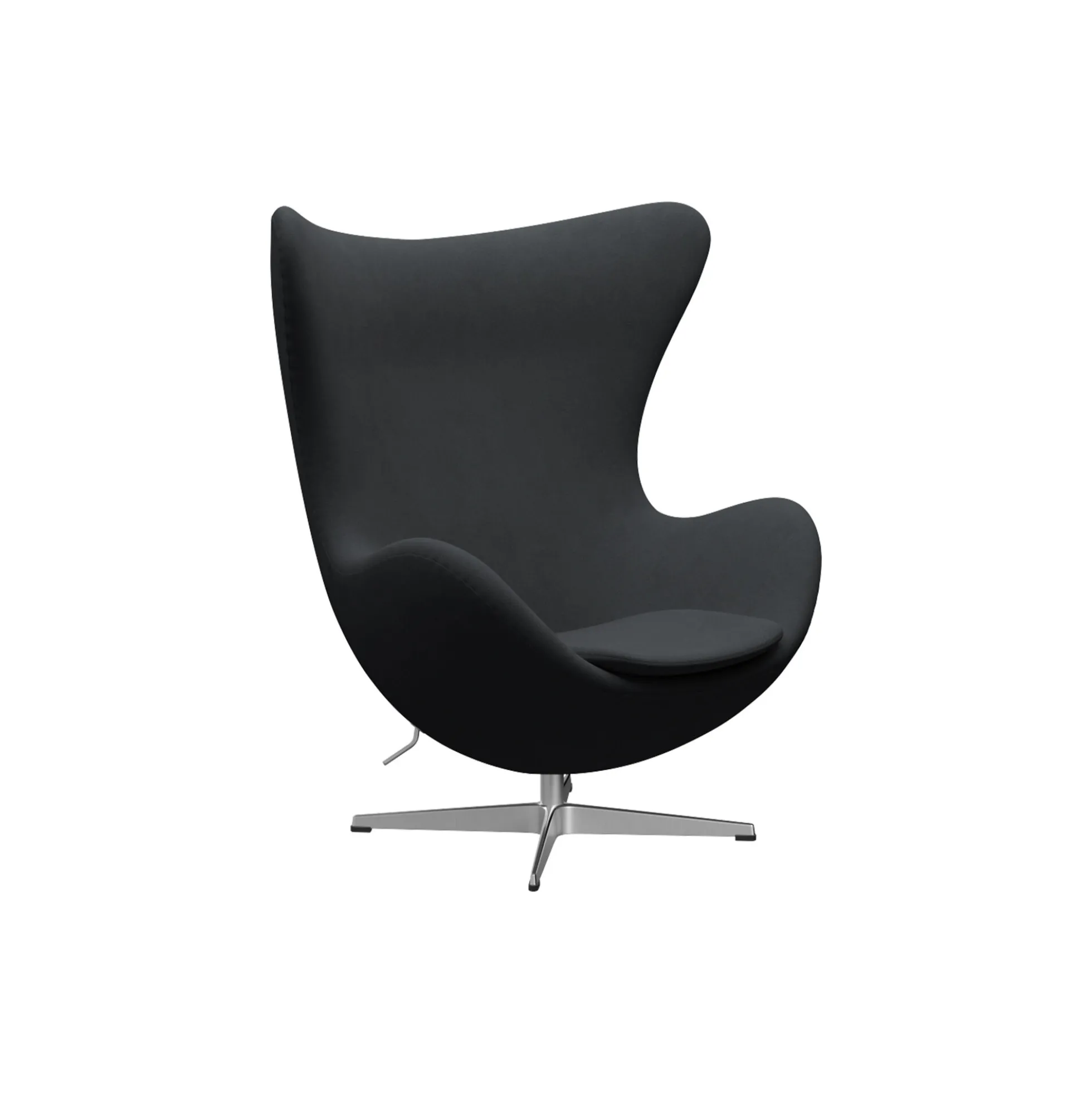 Ægget™ 3316 loungestol, Christianshavn 1174 dark grey/satin brushed aluminium