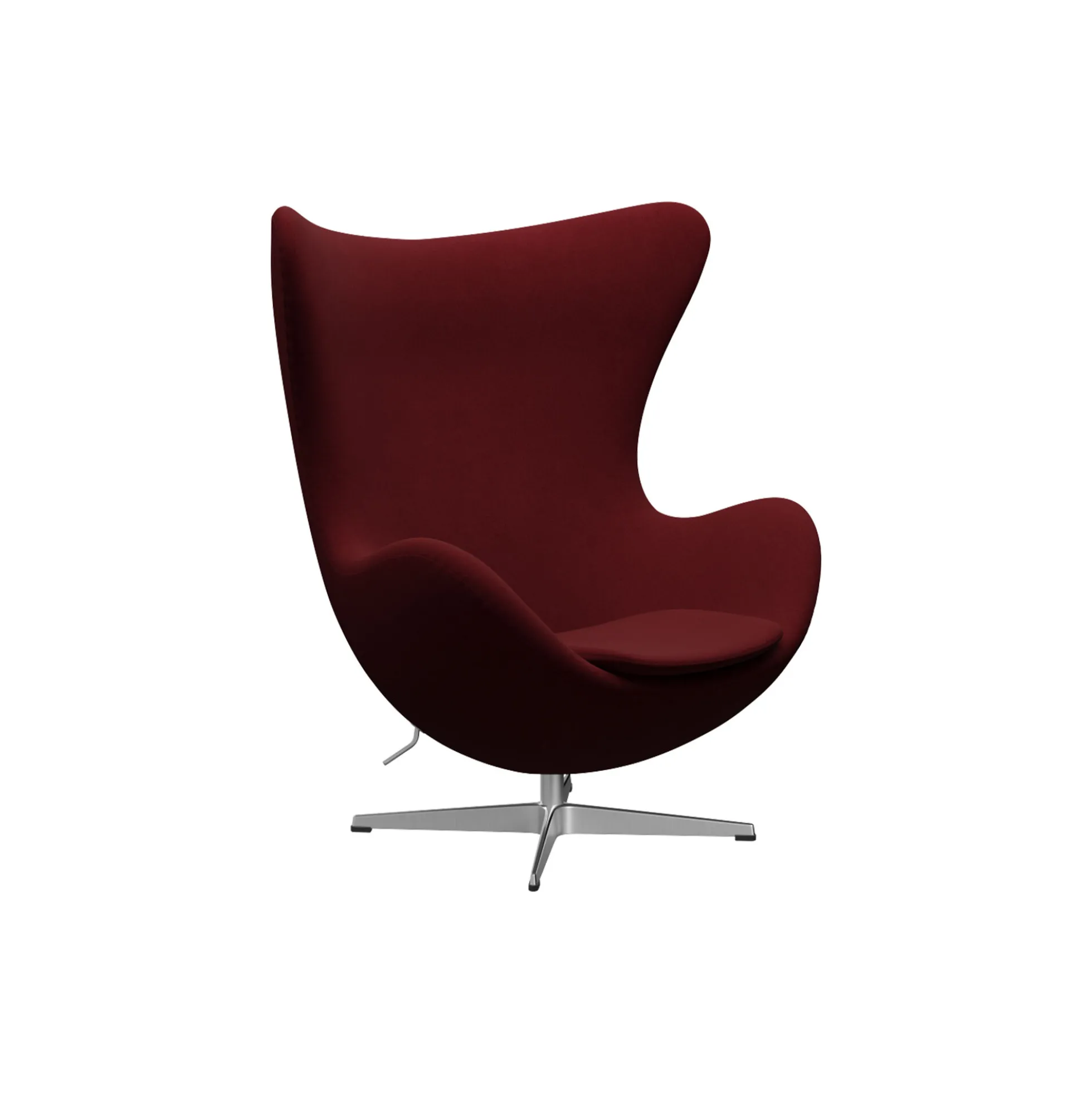 Ægget™ 3316 loungestol, Christianshavn 1140 red uni/satin brushed aluminium
