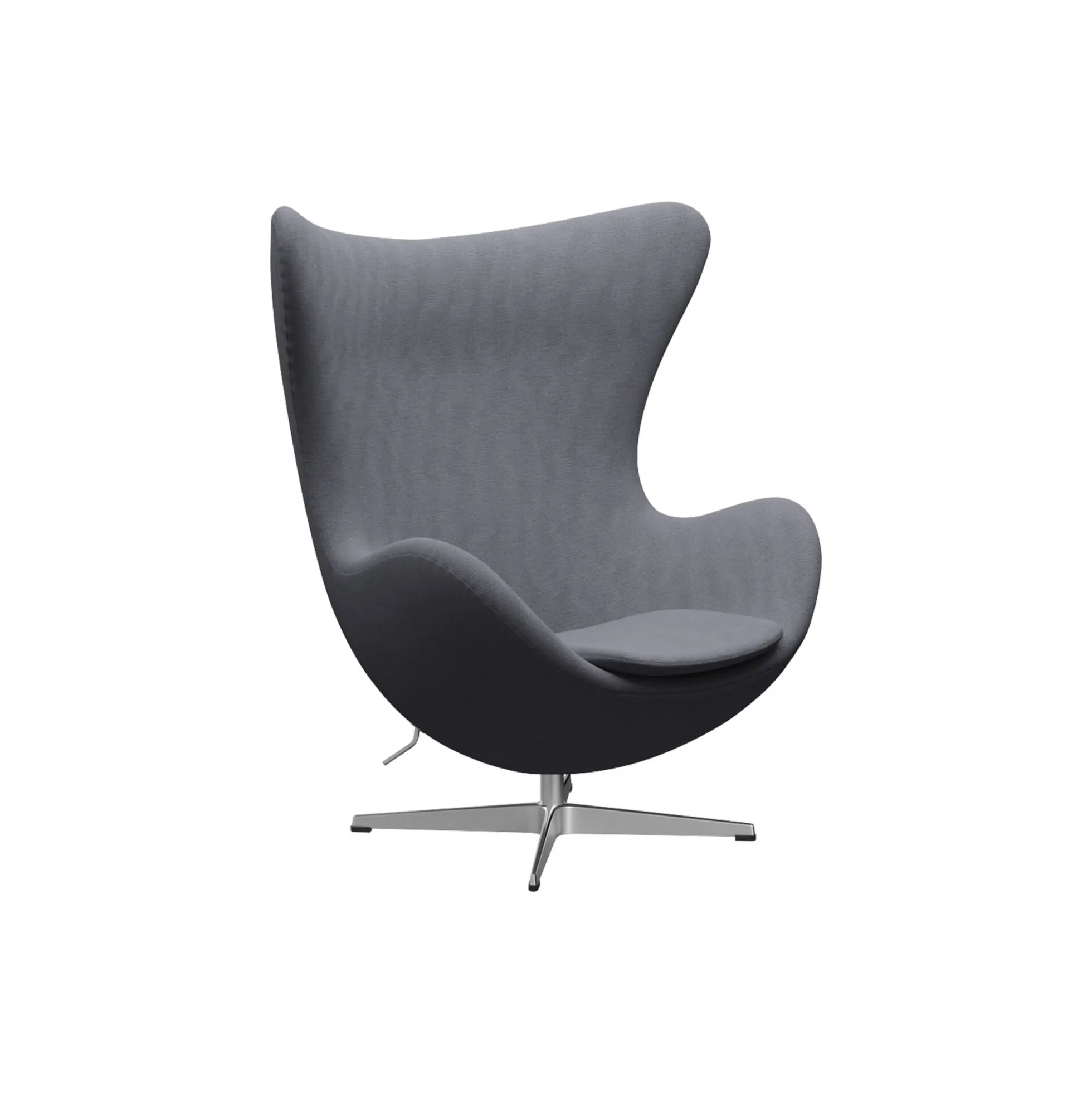 Ægget™ 3316 loungestol, Christianshavn 1171 light grey/satin brushed aluminium