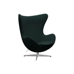 Ægget™ 3316 loungestol, Christianshavn 1161 dark green/satin brushed aluminium