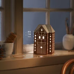 Gingerbread lyshus stor, brun