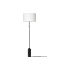Gravity Floor Lamp, blackened steel/white