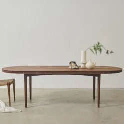 GROOVE COFFEE TABLE OVAL, oiled walnut
