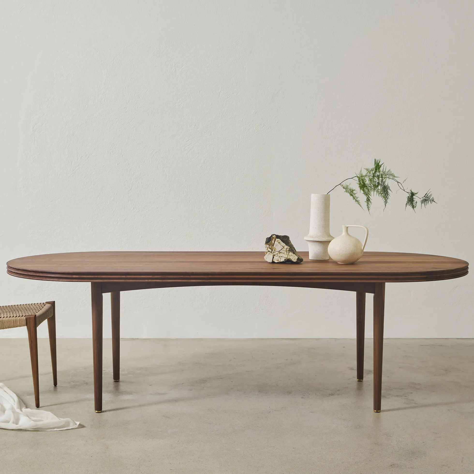 GROOVE COFFEE TABLE OVAL, oiled walnut