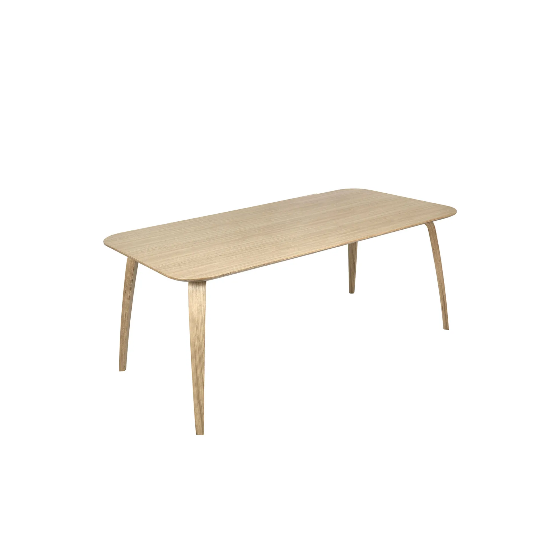 GUBI Rectangular Dining Table, matt lacquered oak