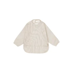 Hagesmæk med ærmer, classic stripes camel