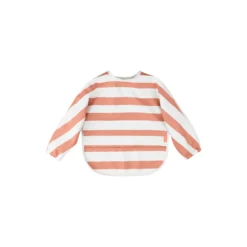 Hagesmæk med ærmer og lomme, stripes papaya