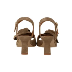 Højhælet Sandal med voluminøs rosedetalje, dessert