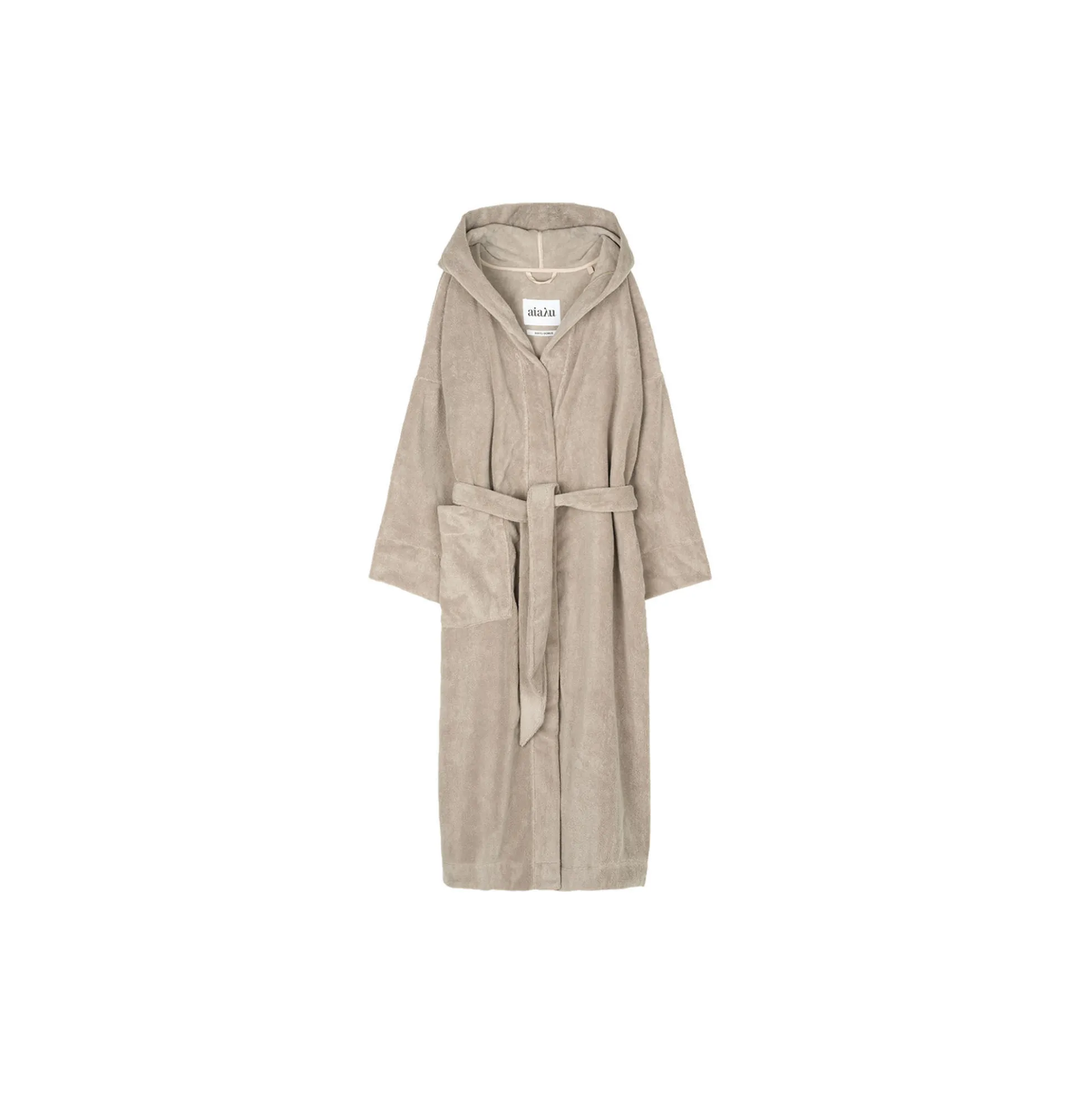 Hooded Bathrobe Terry, dried linen