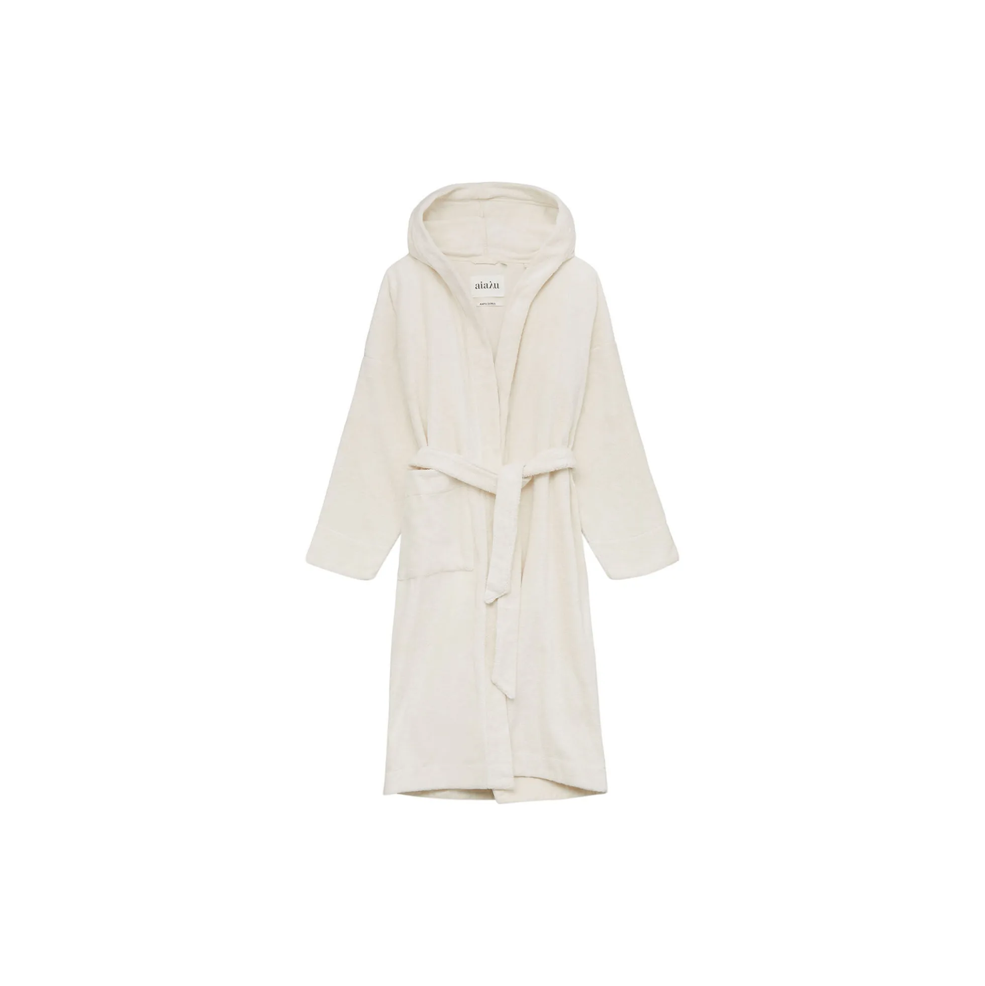 Hooded Bathrobe Terry, pure ecru