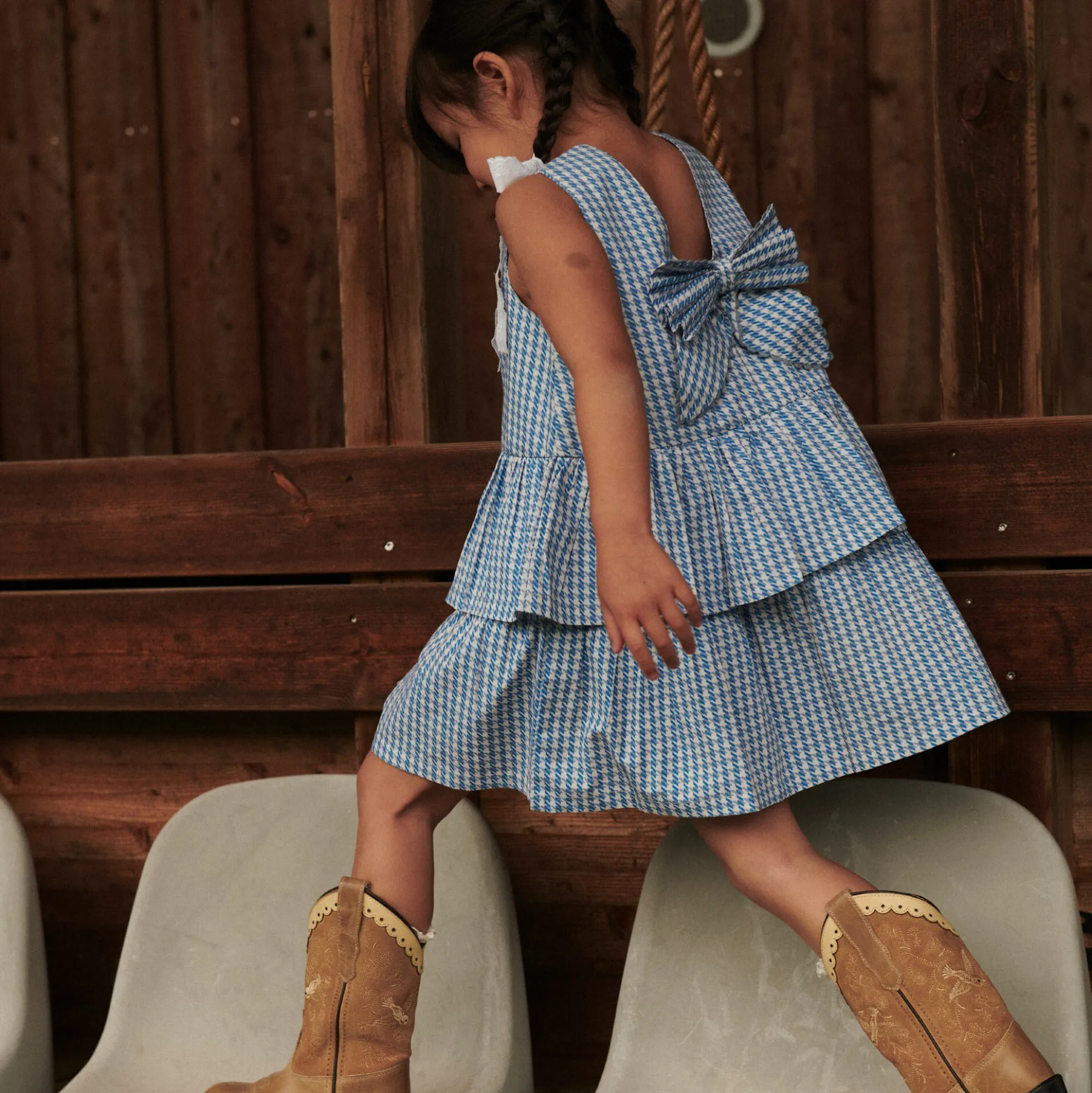 Houndstooth Dress w. Bow