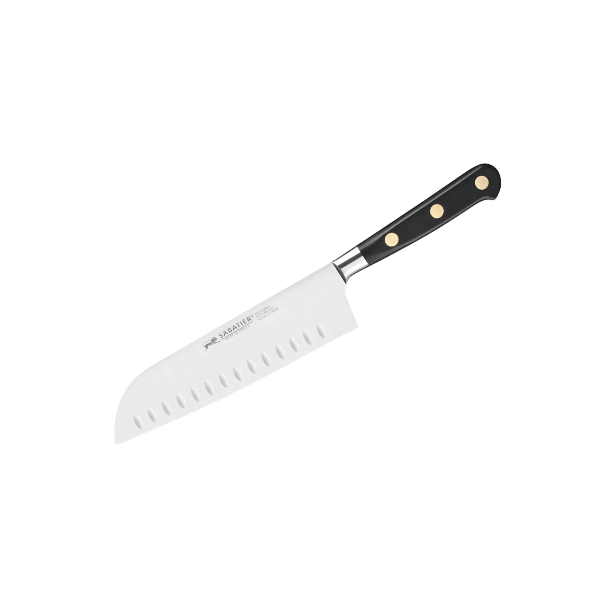 Ideal santokukniv, stål/sort