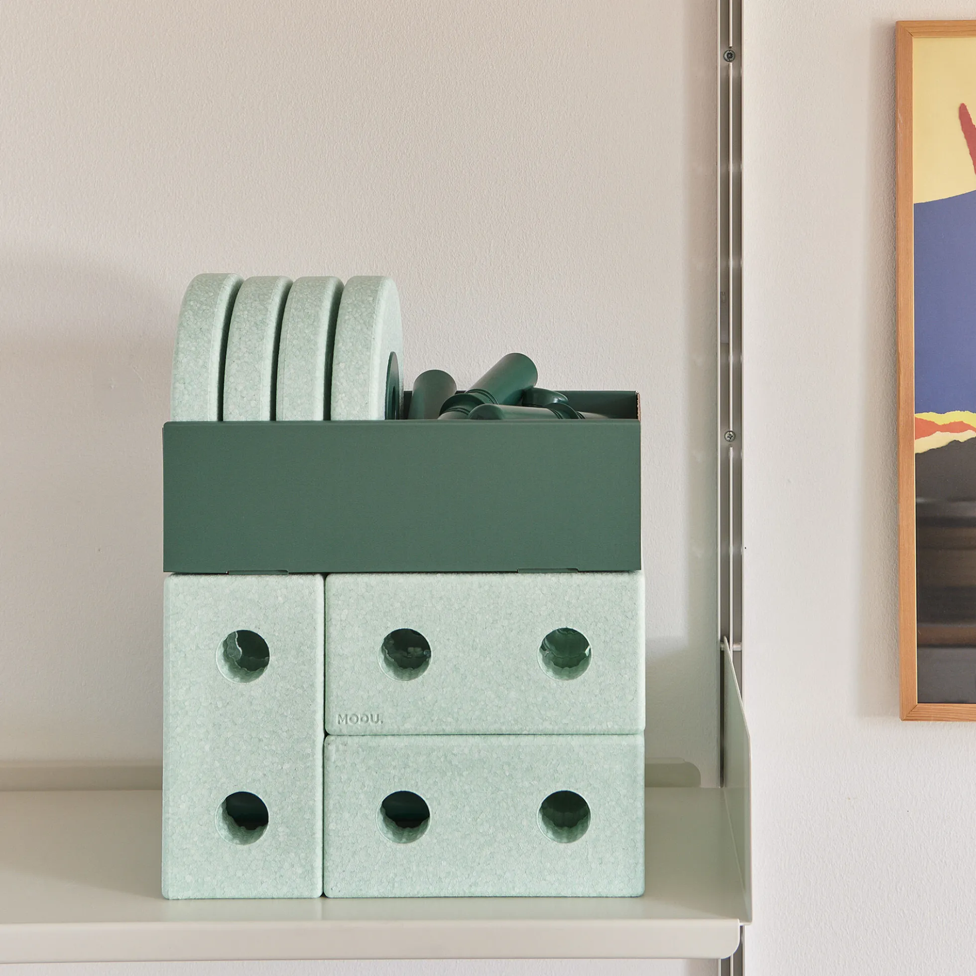 3-i-1 Gåvogn, ocean mint/forest green