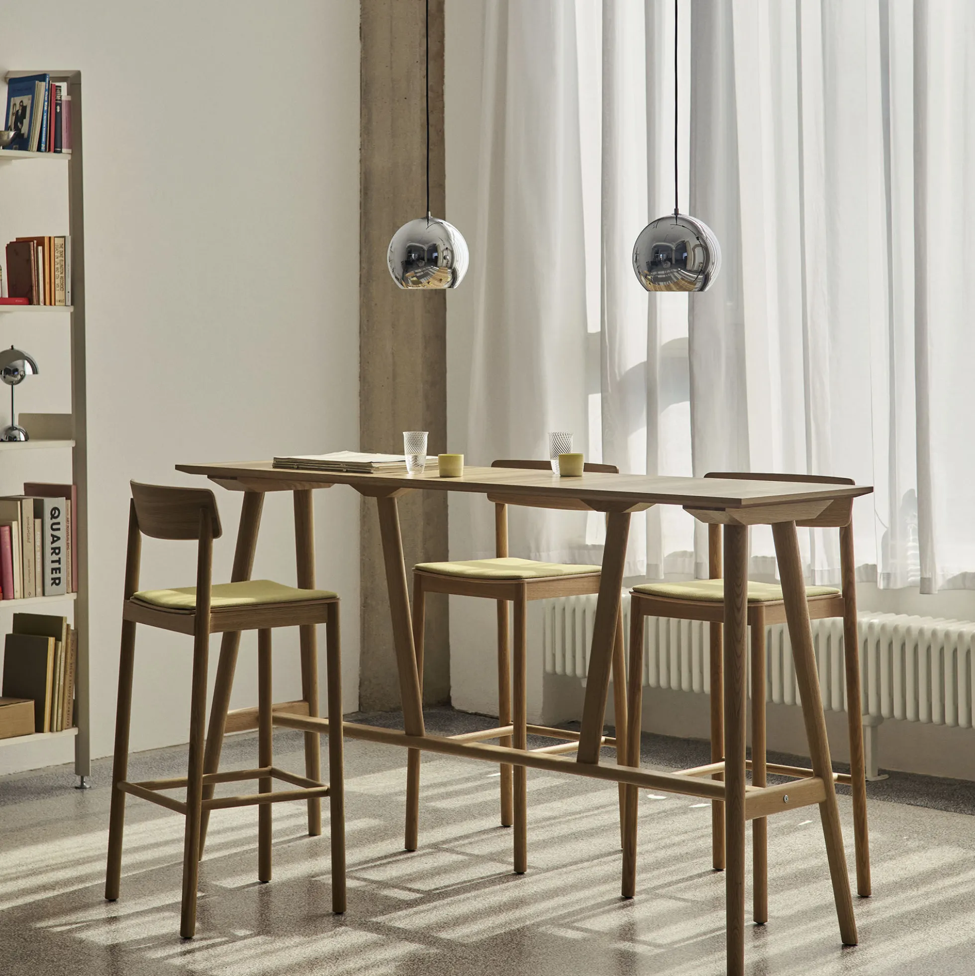 In Between SK27 Bar Table, lacquered oak