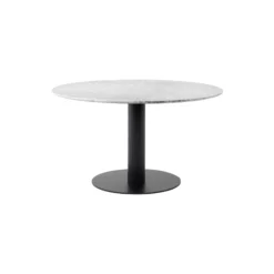 In Between SK20 Dining Table, matt black/bianca carrara marble