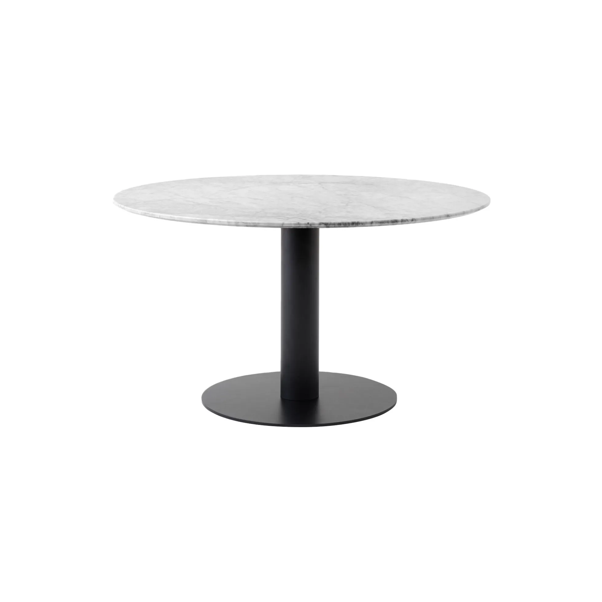 In Between SK20 Dining Table, matt black/bianca carrara marble