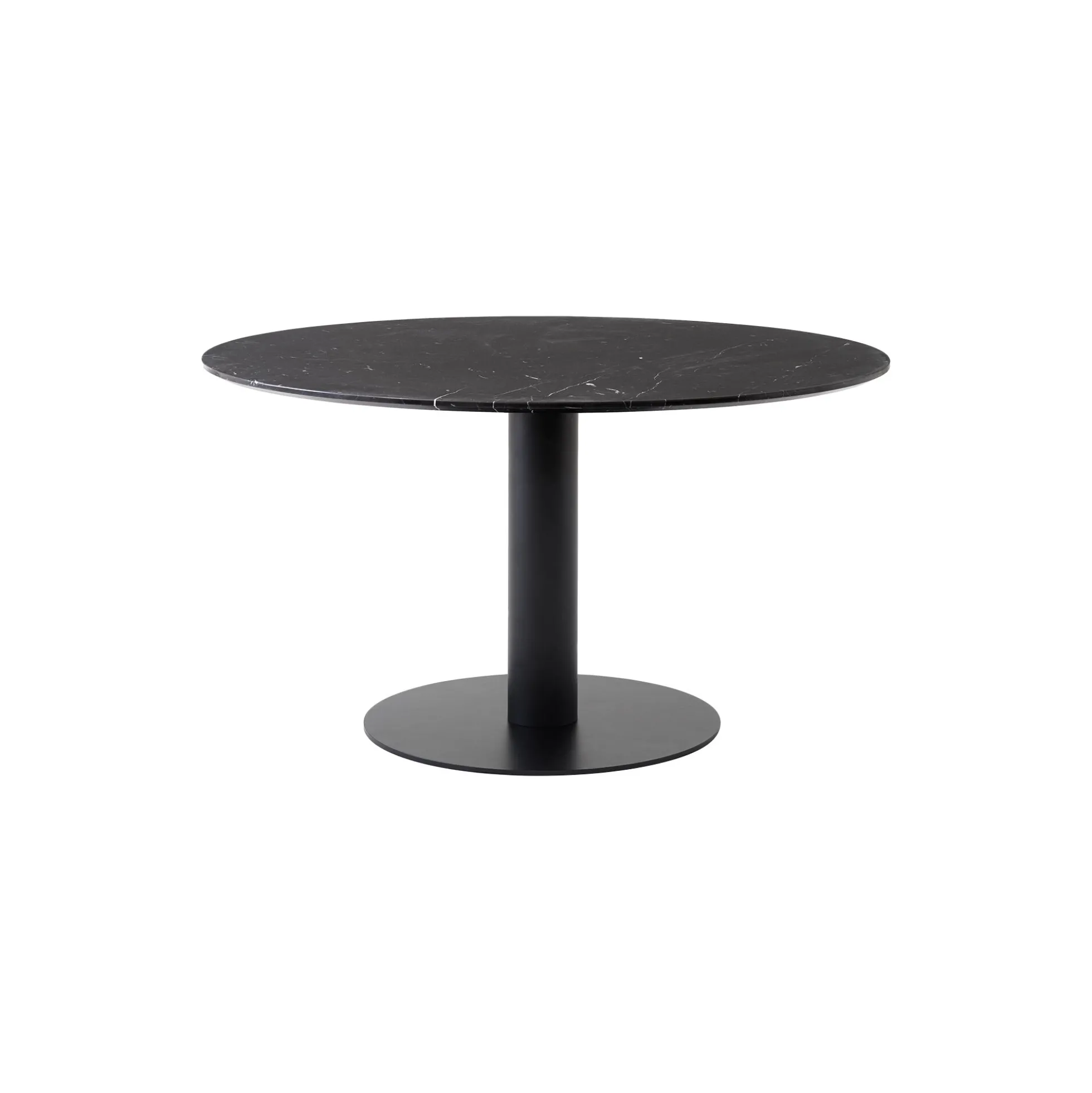 In Between SK20 Dining Table, matt black/nero marquina marble