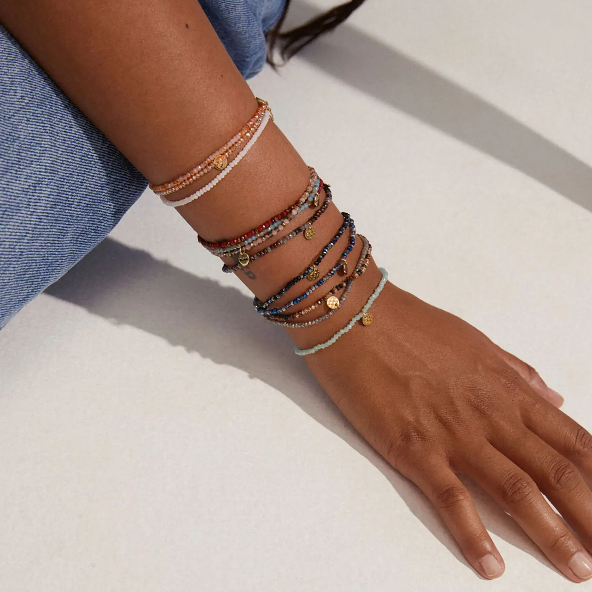 INDIE armbånd, light blue/brown