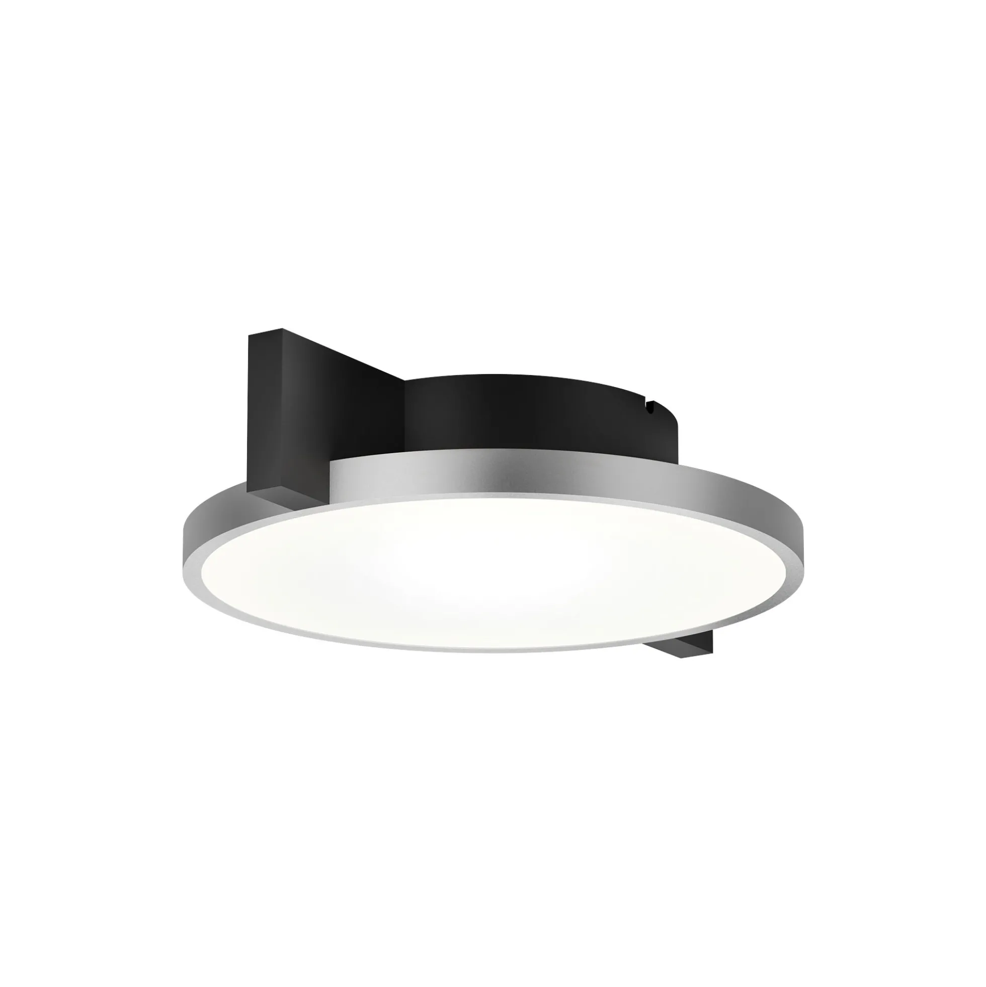 INLAY ROUND C1 loft-/væglampe, matt black/satin silver
