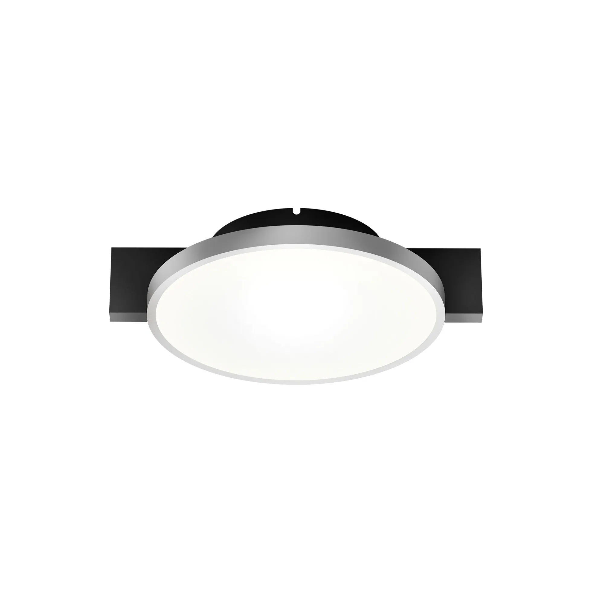 INLAY ROUND C1 loft-/væglampe, matt black/satin silver
