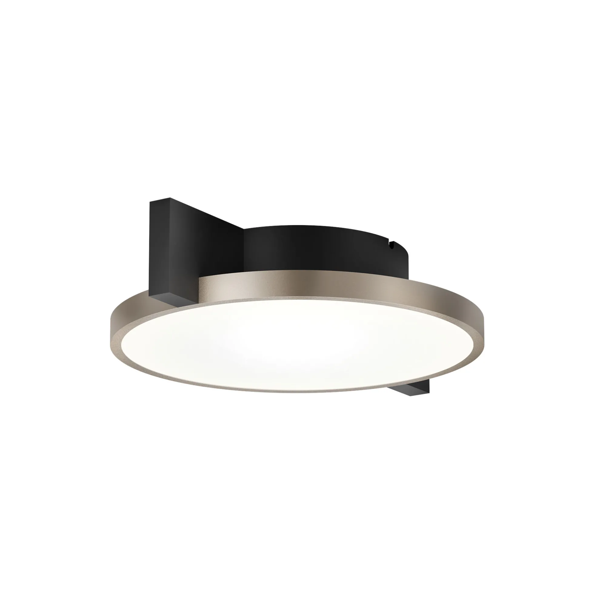 INLAY ROUND C1 loft-/væglampe, matt black/satin gold