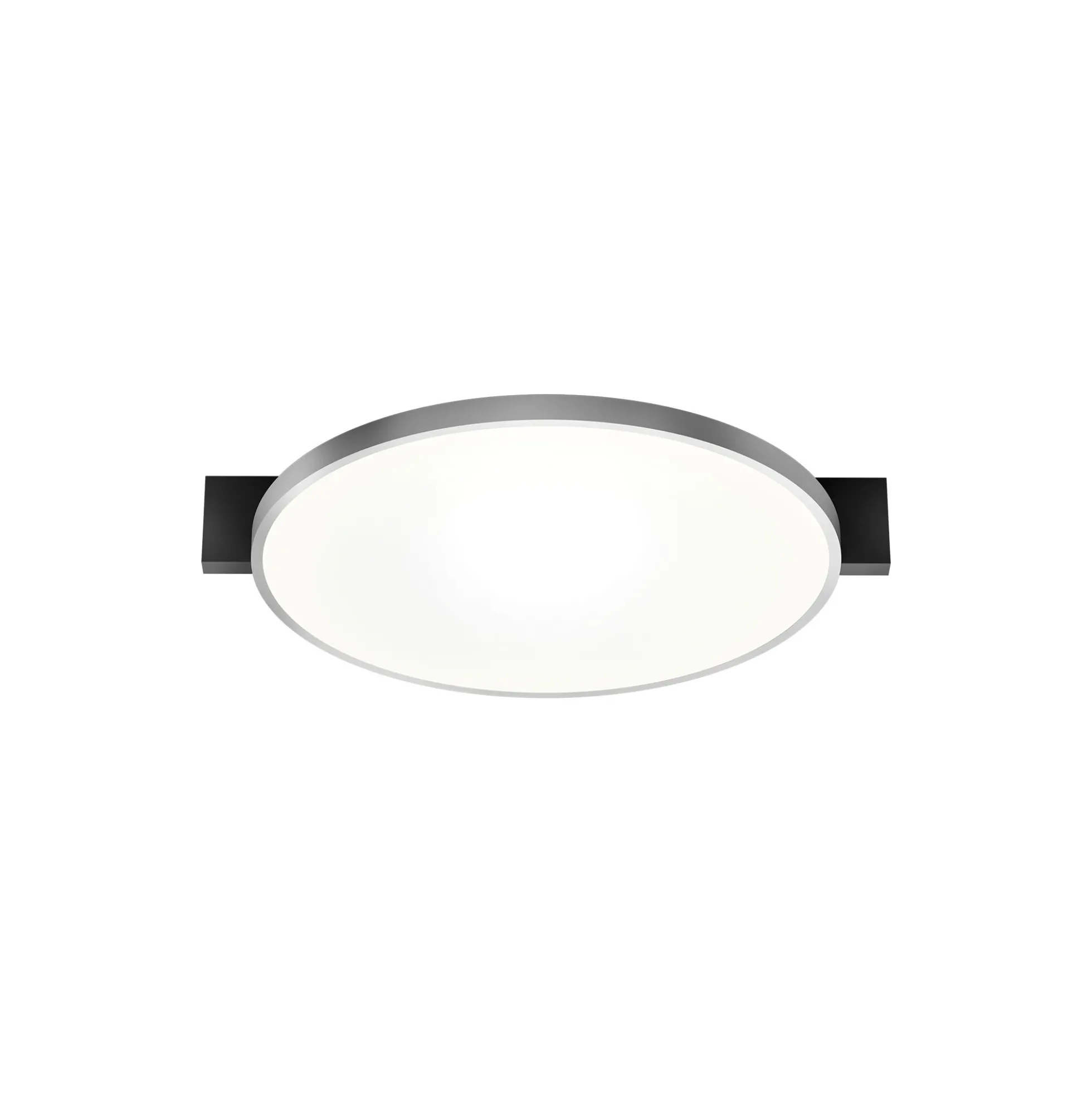 INLAY ROUND C2 loft-/væglampe, matt black/satin silver