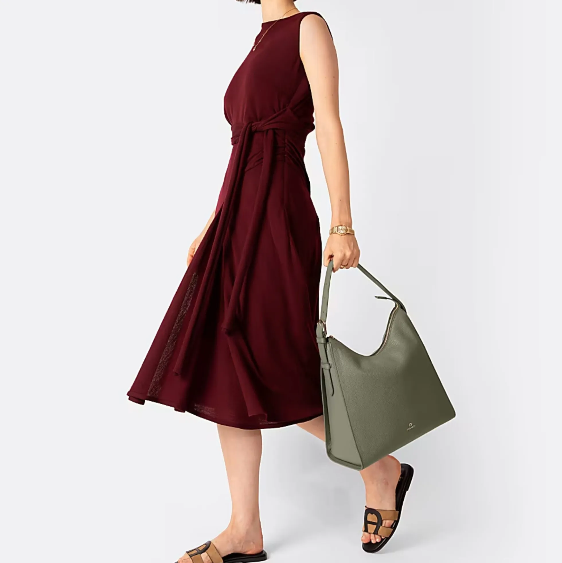 Ivy Hobo Bag L, moss green