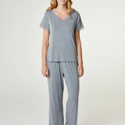 Jasmin Pajamas Pants, grey melange