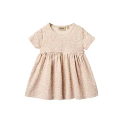 Jersey Dress S/S Nova, coral flowers