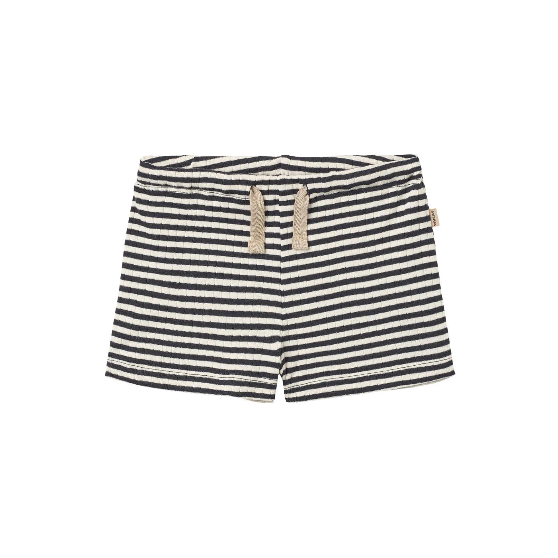 Jersey Shorts Vic, navy rib stripe