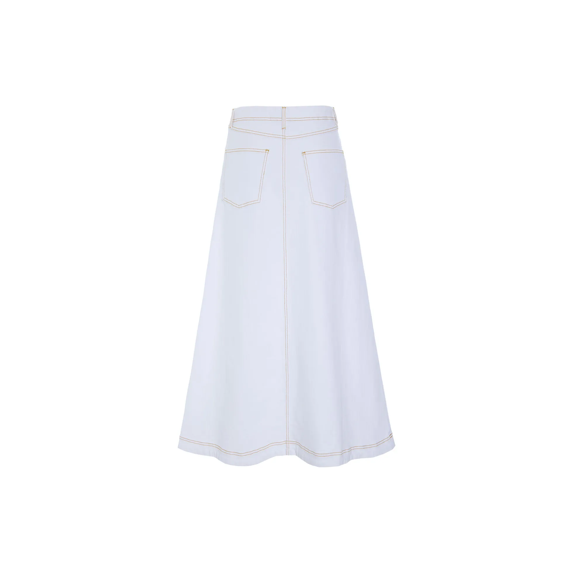 Jinzu lang nederdel, white