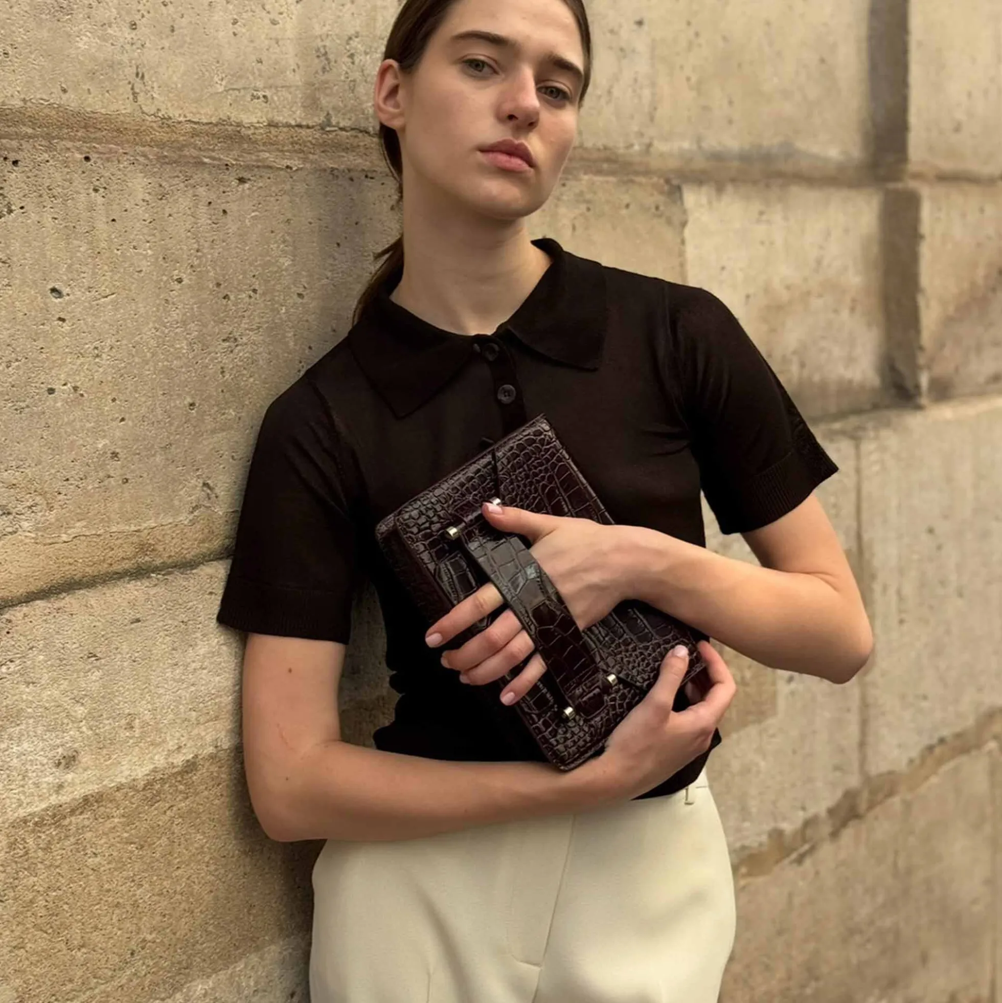 Jolie Grande taske, brown croco