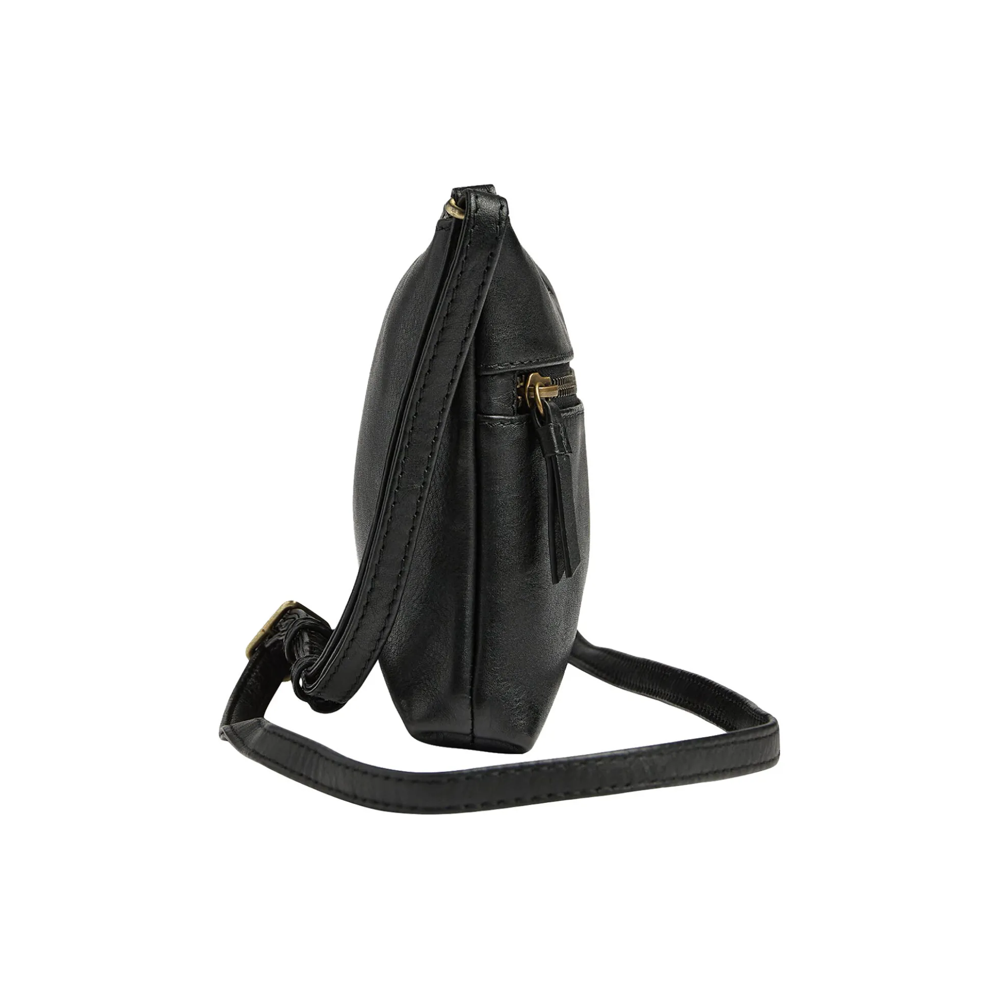 JolieMBG Crossbody Bag Soft Vintage, black w/br. gold