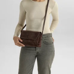 JulesMBG Crossbody Bag Suede, dark brown