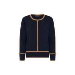 Jumper Sporty Milano Knit, navy/camel
