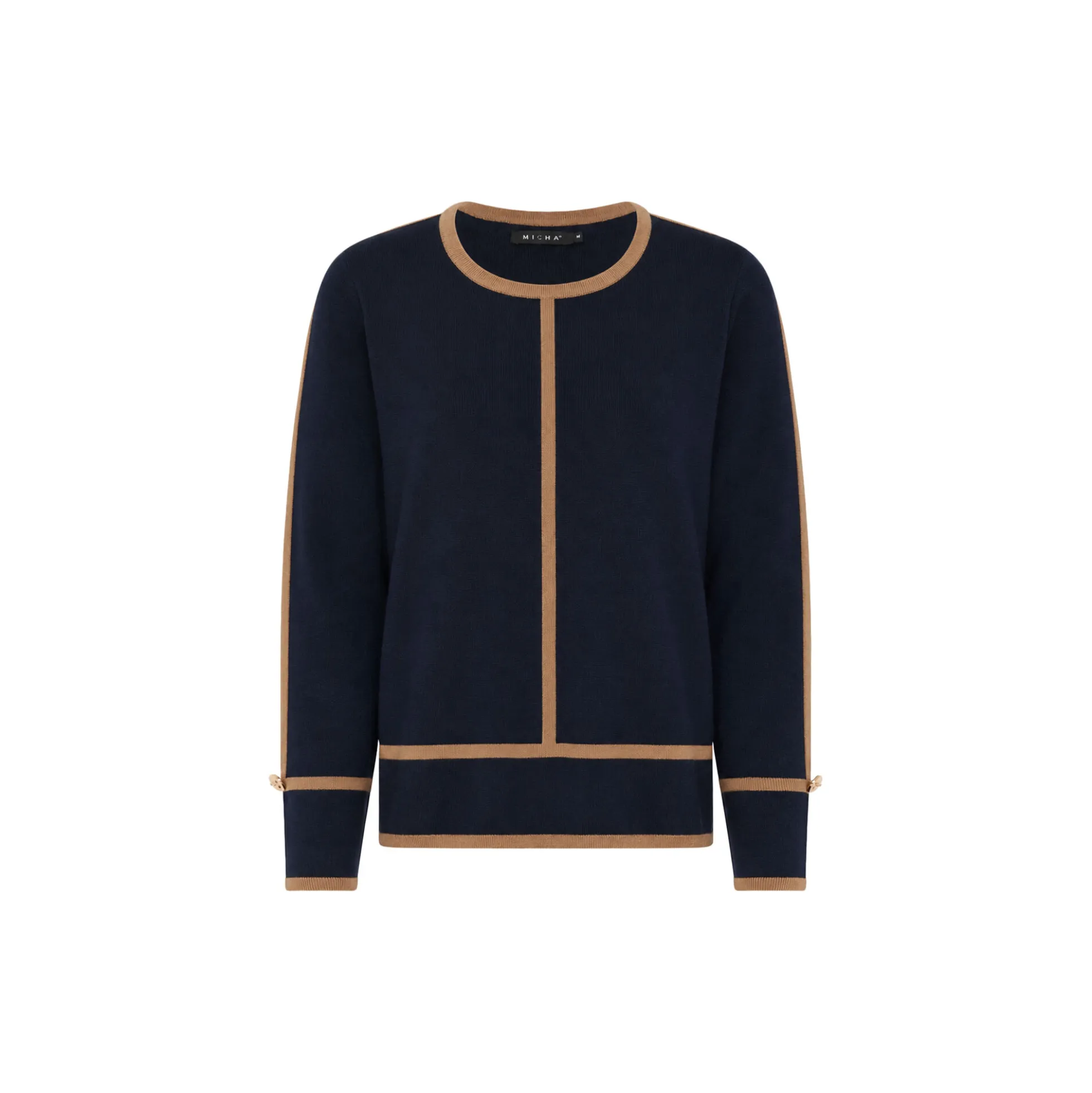 Jumper Sporty Milano Knit, navy/camel