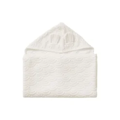 Junior håndklæde med hætte og ører, off-white