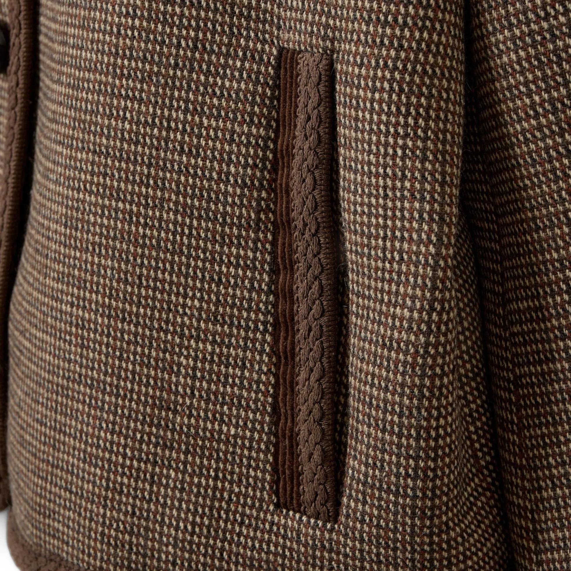 KAMIKKASW SHORT TWEED JACKET, brown check