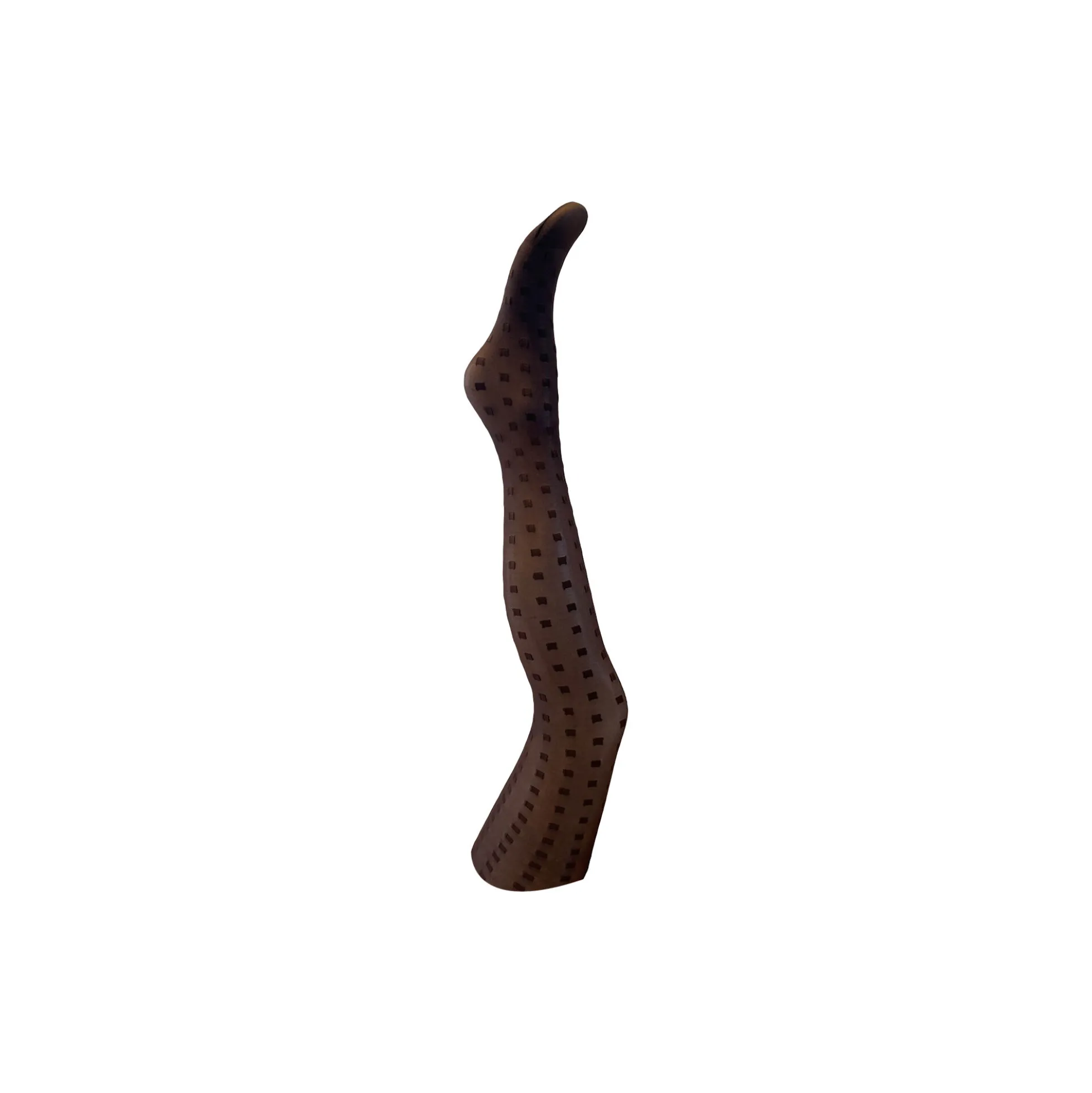 Karen brown squared tights, dark brown w. brown square