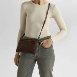 KarimaMBG Crossbody Bag Suede, dark brown