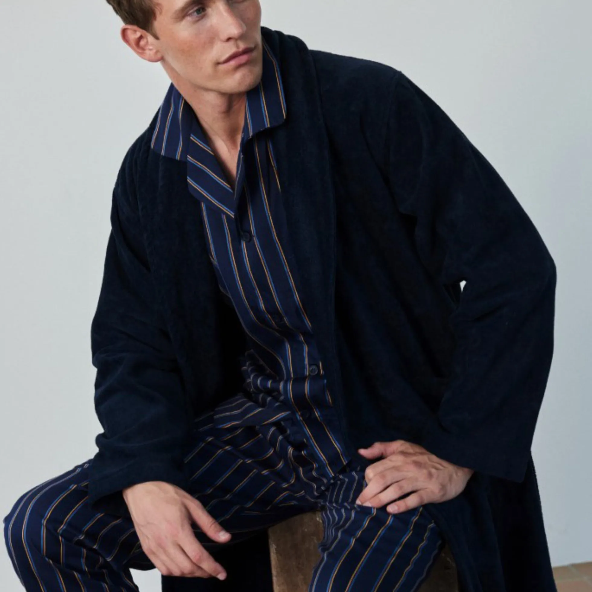 Kattegat Bathrobes, navy solid