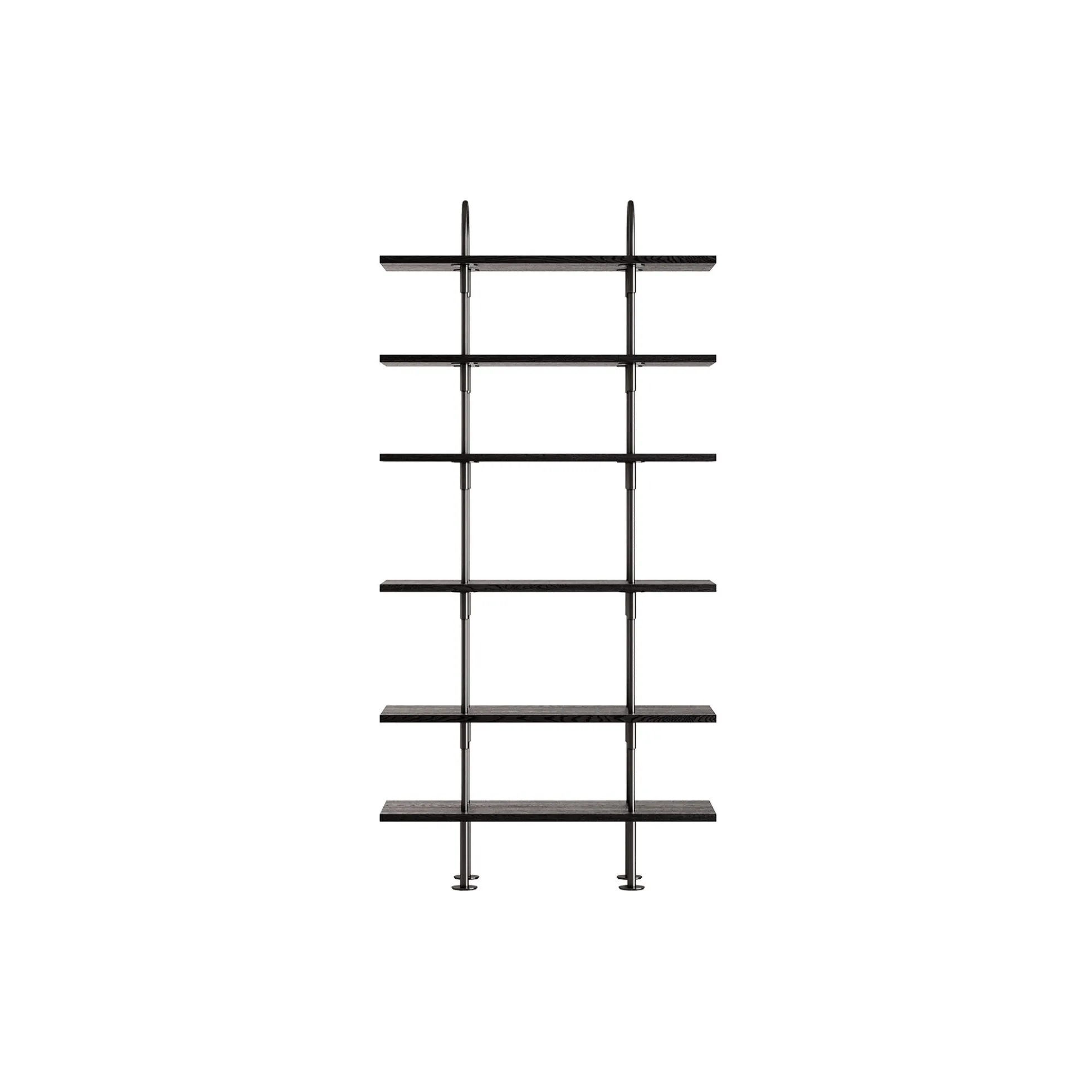 Keen Shelving, black brass/ash veneer
