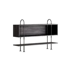 Keen Shelving, black brass/ash veneer