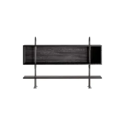 Keen Shelving, black brass/ash veneer