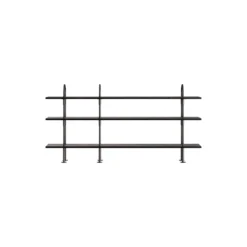 Keen Shelving, black brass/ash veneer