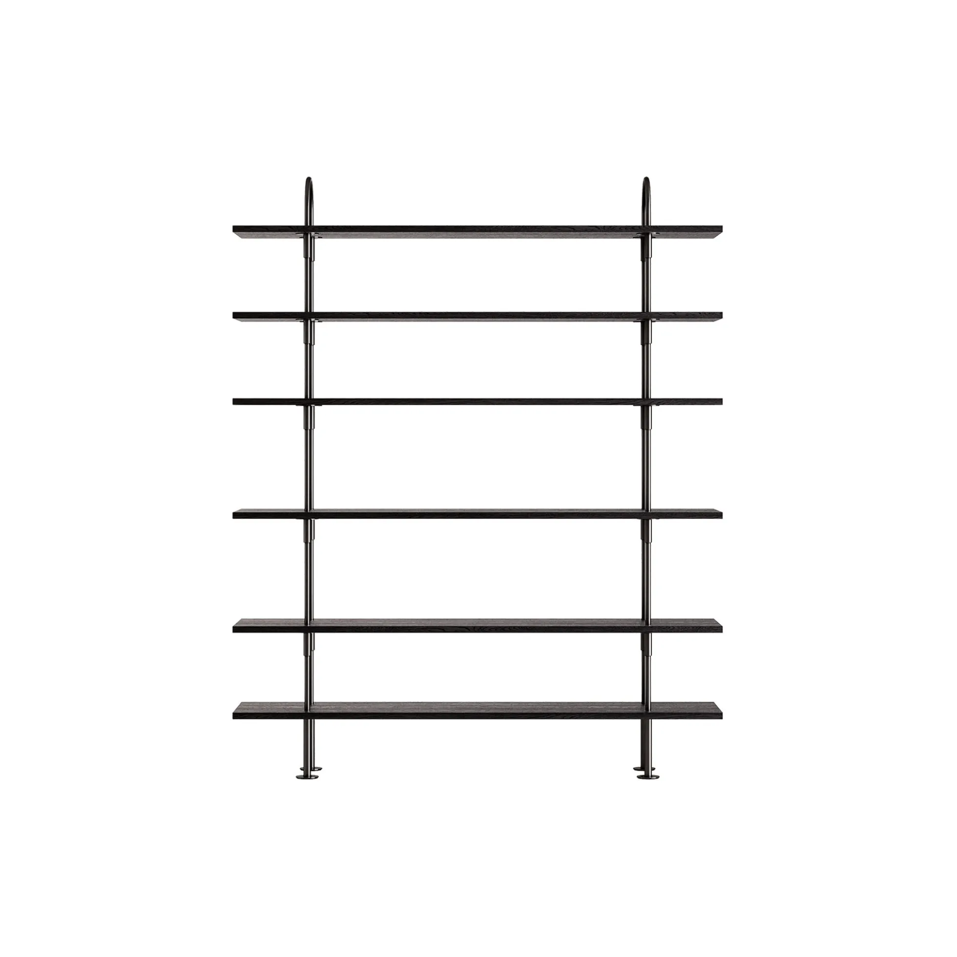 Keen Shelving, black brass/ash veneer
