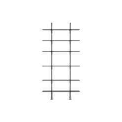 Keen Shelving, black brass/smoked tempered glass