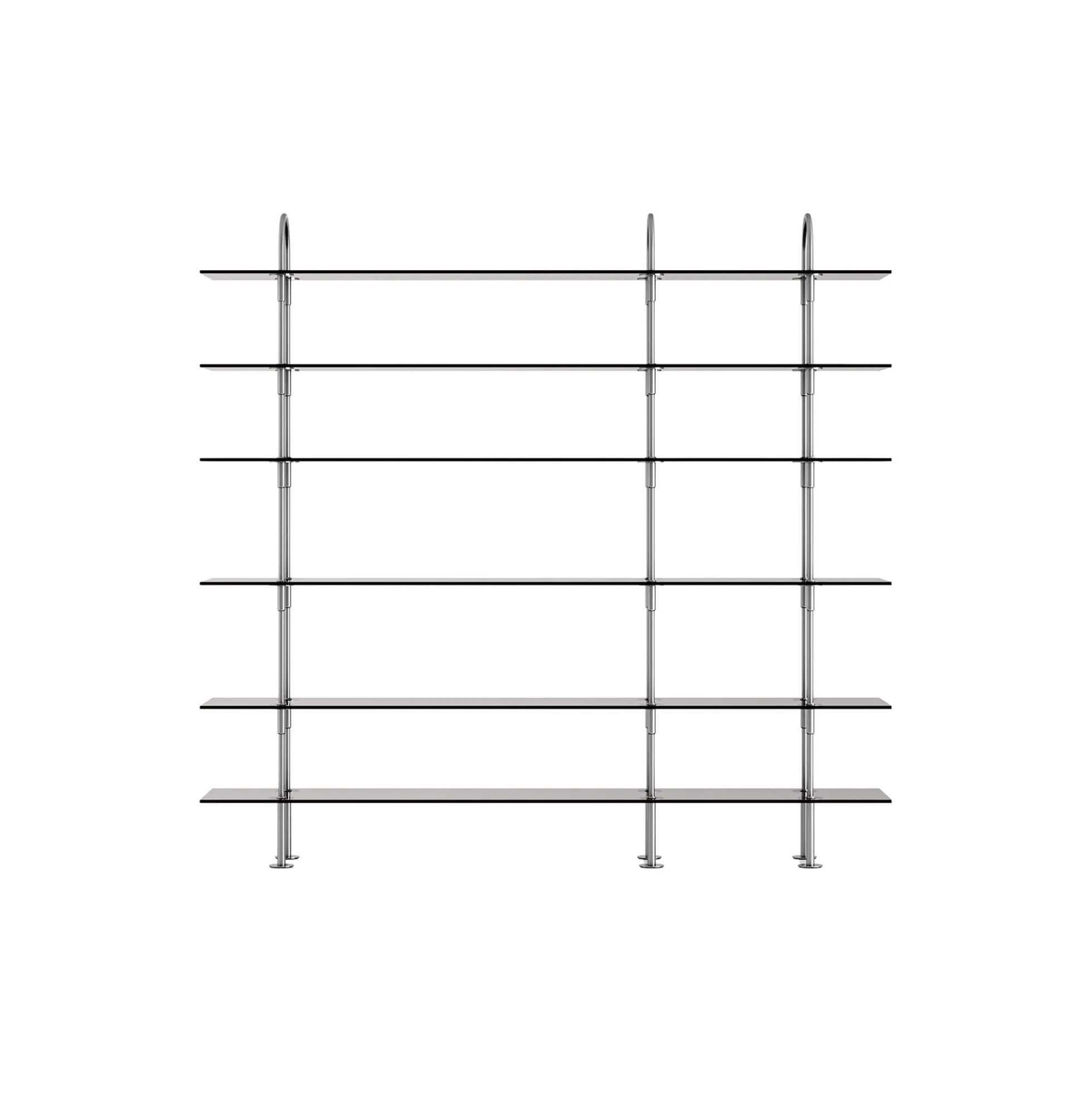 Keen Shelving, steel/smoked tempered glass