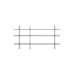 Keen Shelving, steel/smoked tempered glass