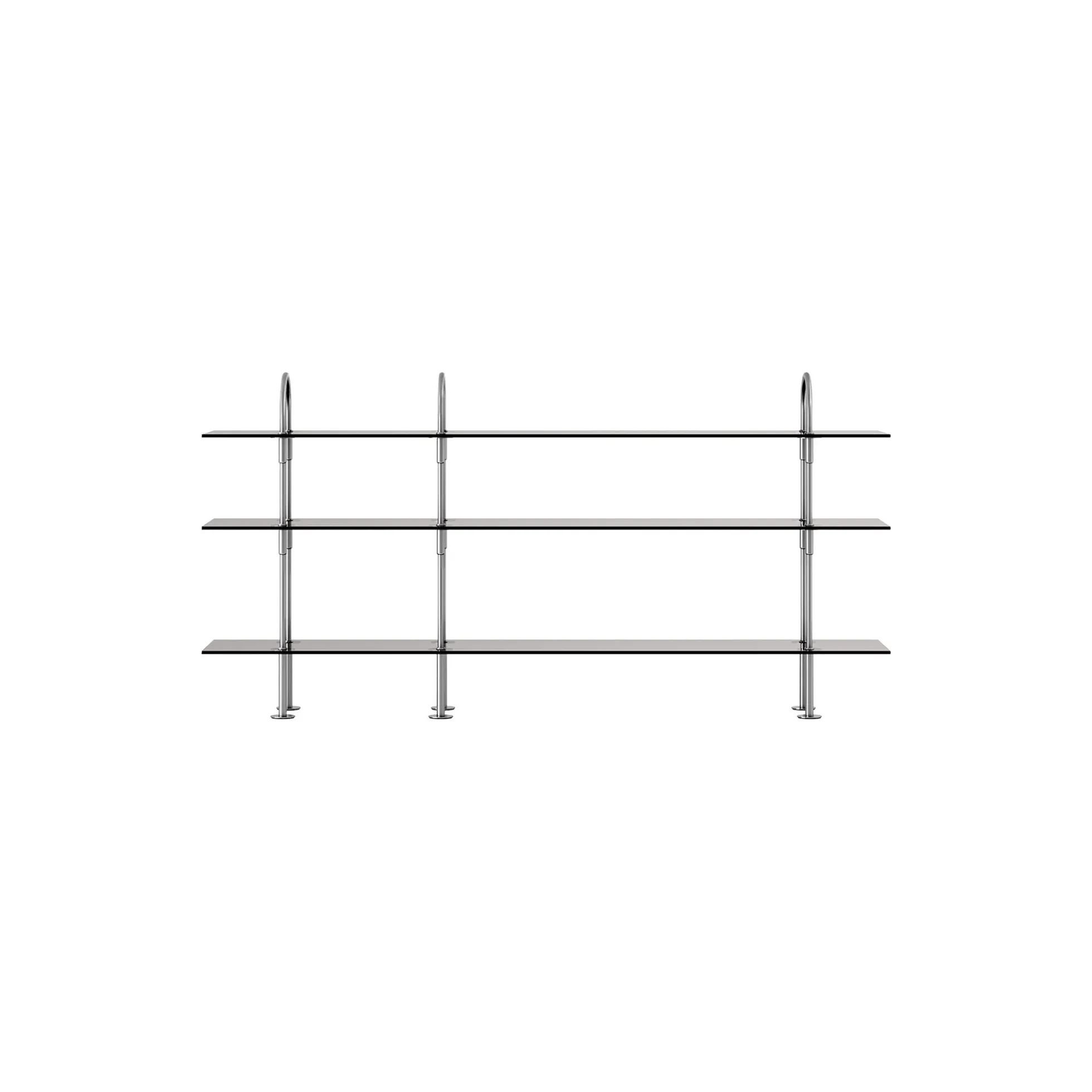Keen Shelving, steel/smoked tempered glass